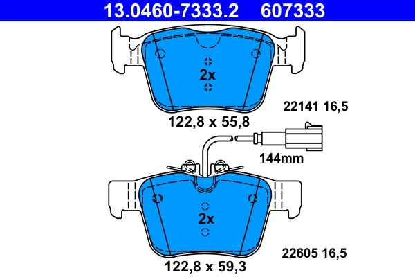 Brake Pad Set, disc brake 13.0460-7333.2