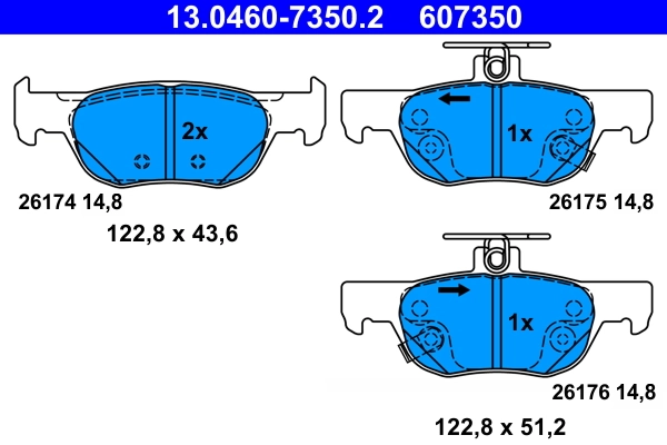 Brake Pad Set, disc brake 13.0460-7350.2