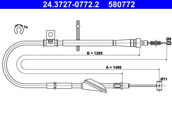 Cable Pull, parking brake 24.3727-0772.2