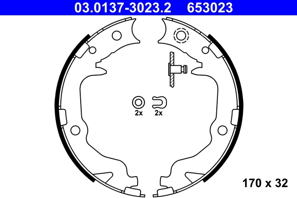 Brake Shoe Set, parking brake 03.0137-3023.2