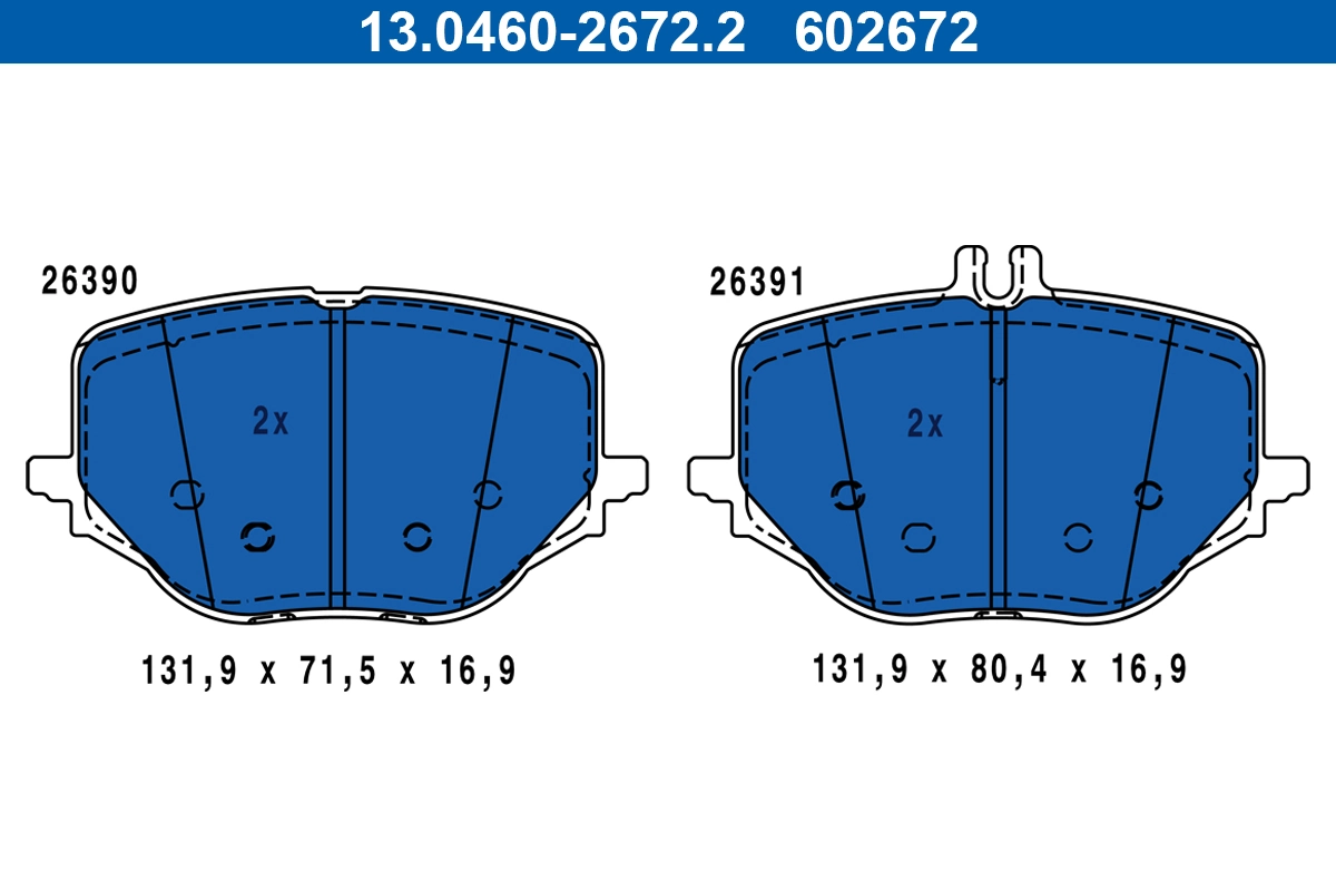 Brake Pad Set, disc brake 13.0460-2672.2
