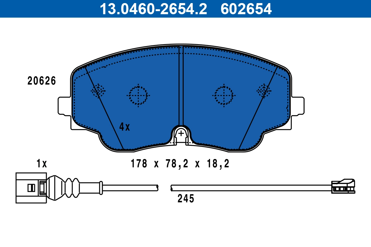 Brake Pad Set, disc brake 13.0460-2654.2