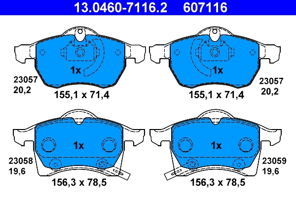 Brake Pad Set, disc brake 13.0460-7116.2