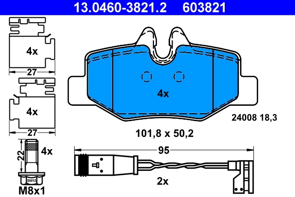 Brake Pad Set, disc brake 13.0460-3821.2