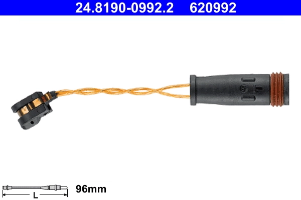 Warning Contact, brake pad wear 24.8190-0992.2