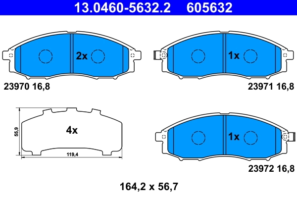 Brake Pad Set, disc brake 13.0460-5632.2