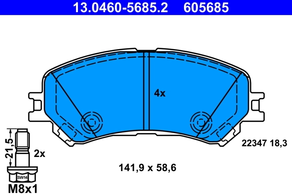 Brake Pad Set, disc brake 13.0460-5685.2