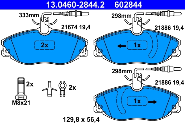 Brake Pad Set, disc brake 13.0460-2844.2