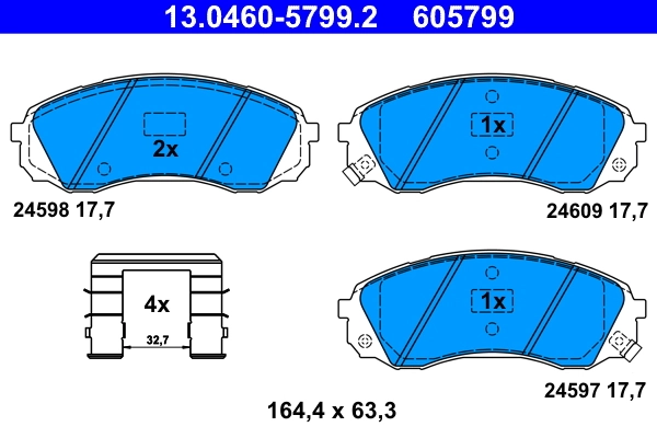 Brake Pad Set, disc brake 13.0460-5799.2