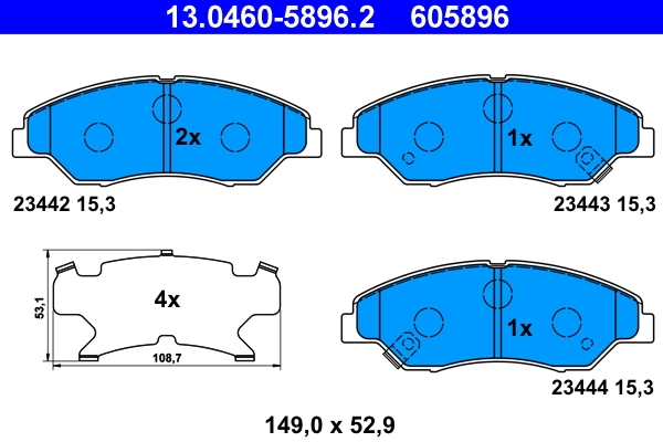 Brake Pad Set, disc brake 13.0460-5896.2