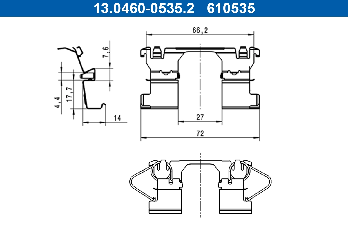 Accessory Kit, disc brake pad 13.0460-0535.2