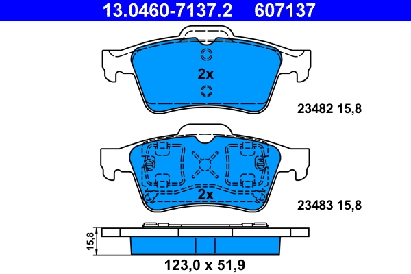 Brake Pad Set, disc brake 13.0460-7137.2