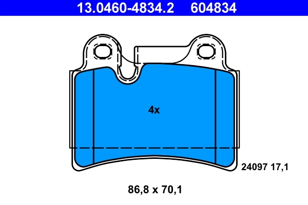 Brake Pad Set, disc brake 13.0460-4834.2