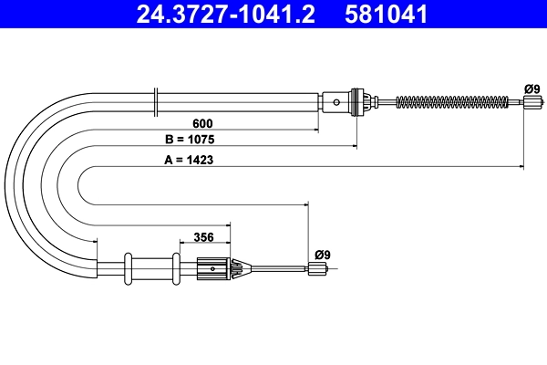 Cable Pull, parking brake 24.3727-1041.2