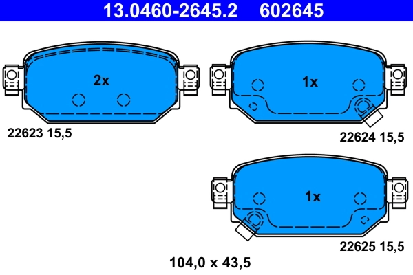 Brake Pad Set, disc brake 13.0460-2645.2