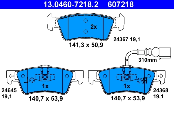 Brake Pad Set, disc brake 13.0460-7218.2