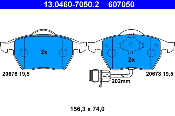 Brake Pad Set, disc brake 13.0460-7050.2