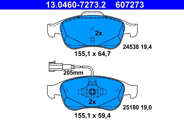 Brake Pad Set, disc brake 13.0460-7273.2