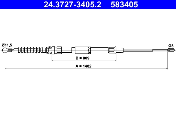Cable Pull, parking brake 24.3727-3405.2