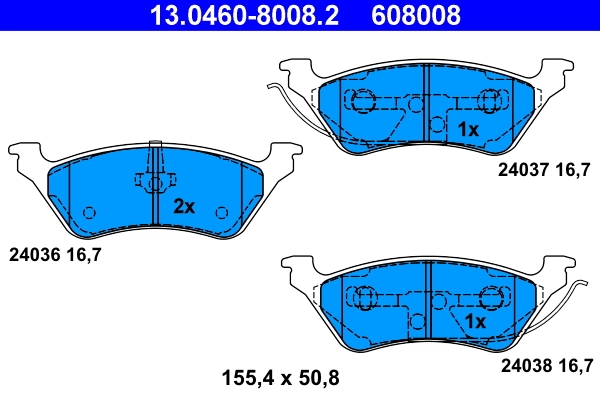 Brake Pad Set, disc brake 13.0460-8008.2
