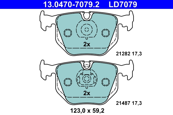 Brake Pad Set, disc brake ATE Ceramic 13.0470-7079.2