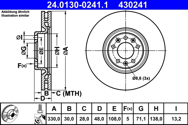 Brake Disc 24.0130-0241.1