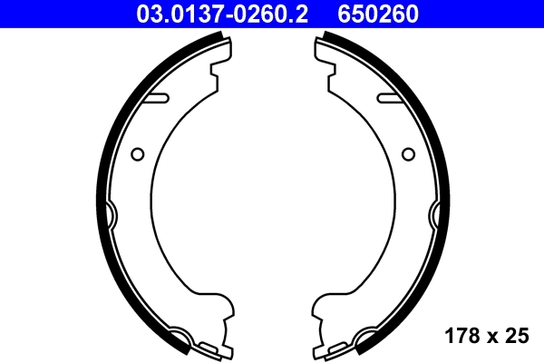 Brake Shoe Set, parking brake 03.0137-0260.2