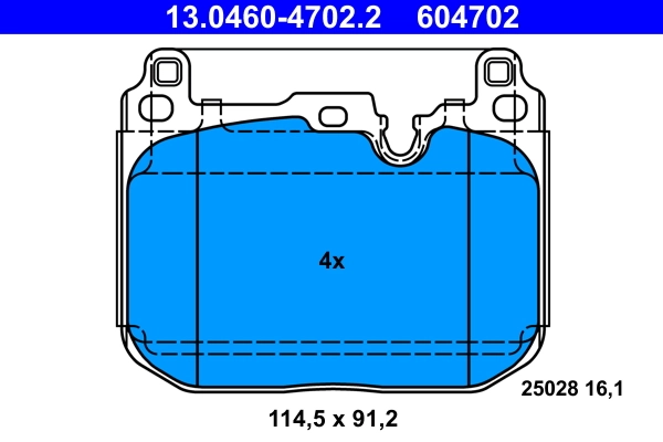 Brake Pad Set, disc brake 13.0460-4702.2