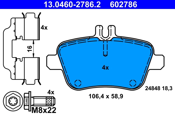 Brake Pad Set, disc brake 13.0460-2786.2