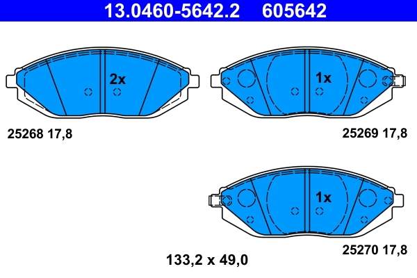 Brake Pad Set, disc brake 13.0460-5642.2