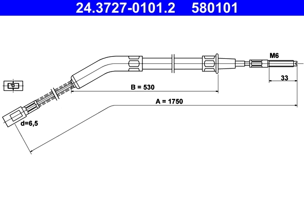 Cable Pull, parking brake 24.3727-0101.2