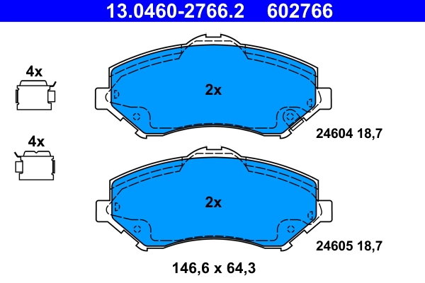 Brake Pad Set, disc brake 13.0460-2766.2