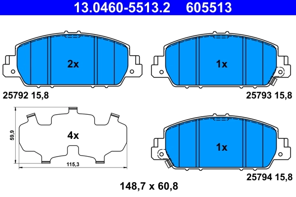 Brake Pad Set, disc brake 13.0460-5513.2