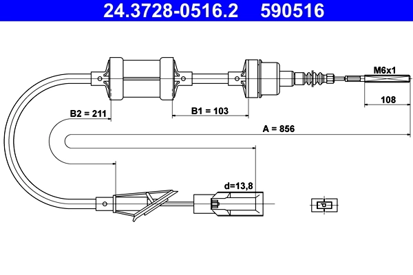 Cable Pull, clutch control 24.3728-0516.2