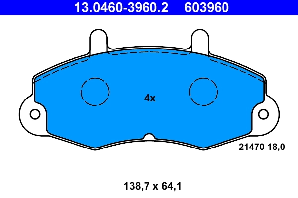 Brake Pad Set, disc brake 13.0460-3960.2