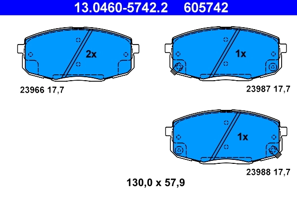 Brake Pad Set, disc brake 13.0460-5742.2