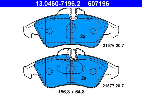 Brake Pad Set, disc brake 13.0460-7196.2