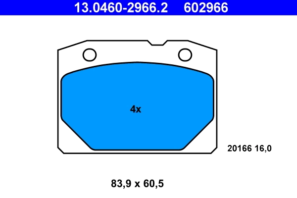 Brake Pad Set, disc brake 13.0460-2966.2