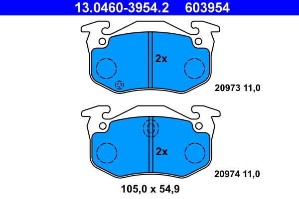 Brake Pad Set, disc brake 13.0460-3954.2