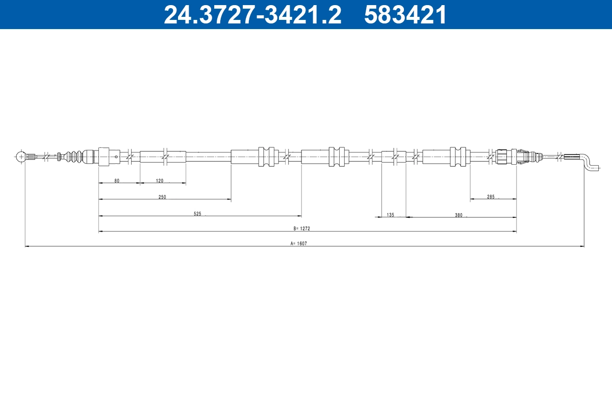 Cable Pull, parking brake 24.3727-3421.2