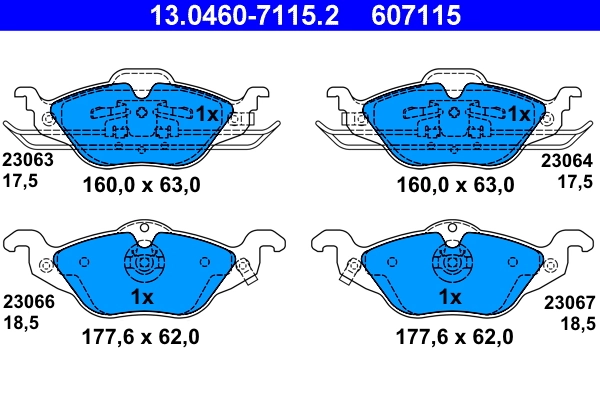 Brake Pad Set, disc brake 13.0460-7115.2