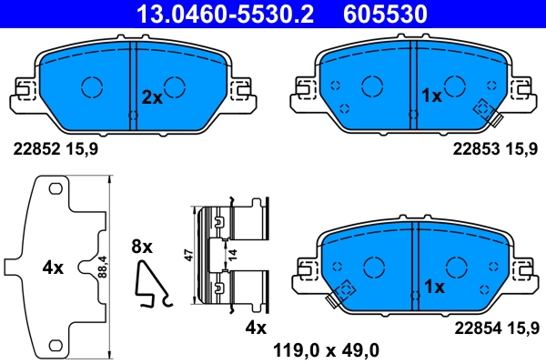 Brake Pad Set, disc brake 13.0460-5530.2