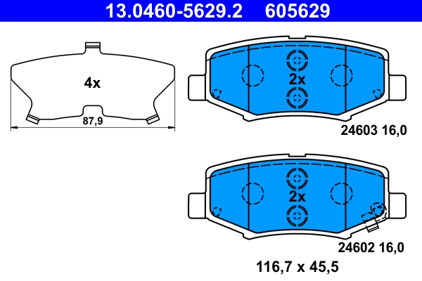 Brake Pad Set, disc brake 13.0460-5629.2