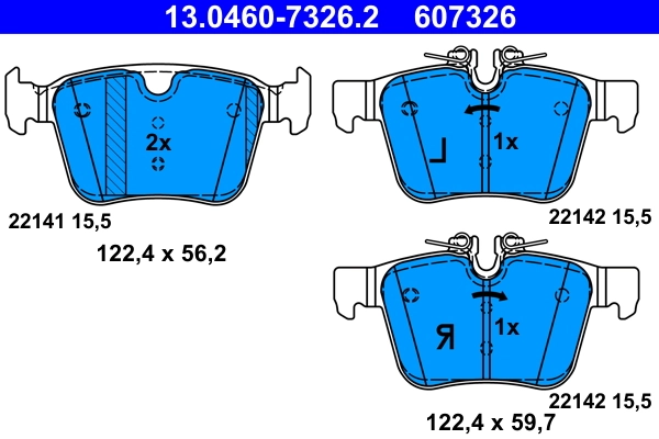 Brake Pad Set, disc brake 13.0460-7326.2