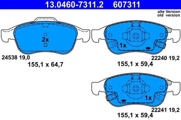 Brake Pad Set, disc brake 13.0460-7311.2