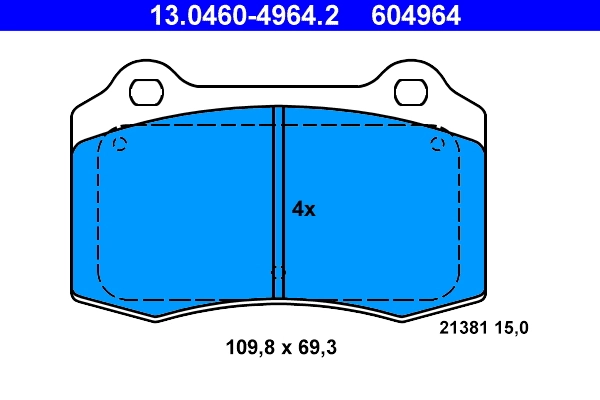 Brake Pad Set, disc brake 13.0460-4964.2