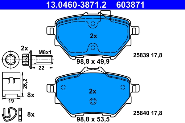 Brake Pad Set, disc brake 13.0460-3871.2