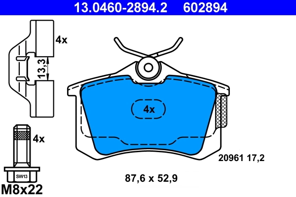 Brake Pad Set, disc brake 13.0460-2894.2