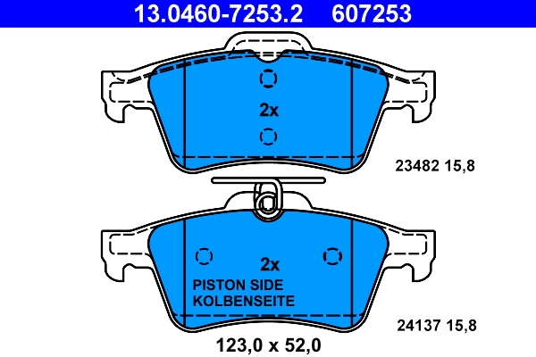 Brake Pad Set, disc brake 13.0460-7253.2