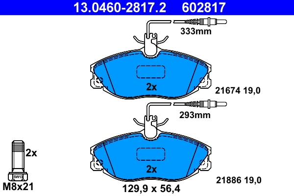 Brake Pad Set, disc brake 13.0460-2817.2